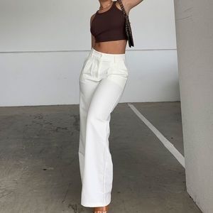 Princess Polly White Archer Trouser Pant